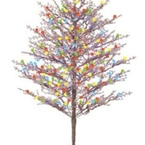 GE 5 FT WINTERBERRY TREE / BROWN / 200 SUGAR PLUM MULTI LED LIGHTS / NIB / RARE